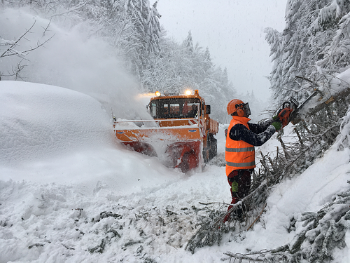 ergiebige Neuschneemengen im Bezirk Kirchdorf