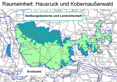 Karte: Raumeinheit Hausruck und Kobernaußerwald
