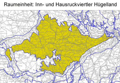 Karte: Raumeinheit Inn- und Hausruckviertler Hügelland