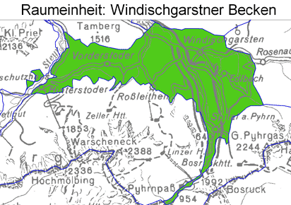 Karte: Raumeinheit Windischgarstner Becken