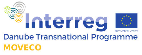 Logo MOVECO mit dem Schriftzug “Interreg – Danube Transnational Programme - Moveco