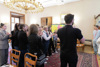 Schülerinnen und Schüler der Business Academy Linz-Auhofbeim Workshop Forum junge Demokratie im Linzer Landhaus