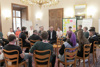 Schülerinnen und Schüler der Berufsschule Linz 2 beim Workshop Forum junge Demokratie im Linzer Landhaus 