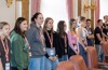 Schülerinnen und Schüler der HAK HLW Kirchdorf an der Krems beim Workshop Forum junge Demokratie im Linzer Landhaus