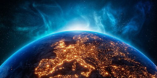 Lichtverschmutzung von Europa aus dem Blickwinkel des Weltalls
