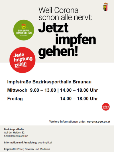 Plakat Impfstraße Braunau