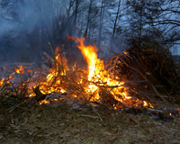 erhöhte Gefahr von Waldbränden durch offene Feuer 