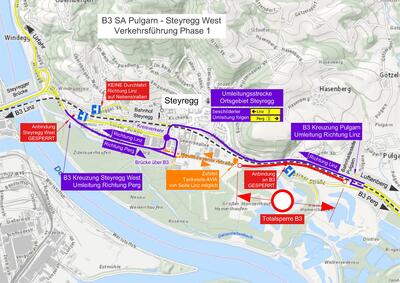 B3 SA Steyregg - Verkehr Phase 