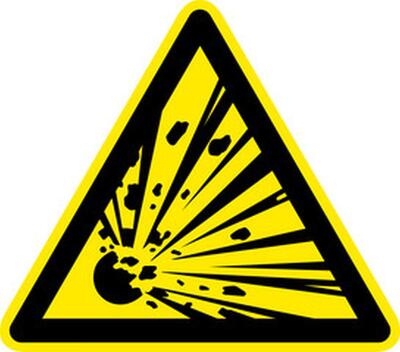 Warnschild explosionsgefährliche Stoffe