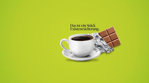 Kaffeetasse und Schokoladetafel Kaffeetasse und Schokoladetafel