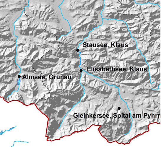 Landkarte der südöstlichen Seen