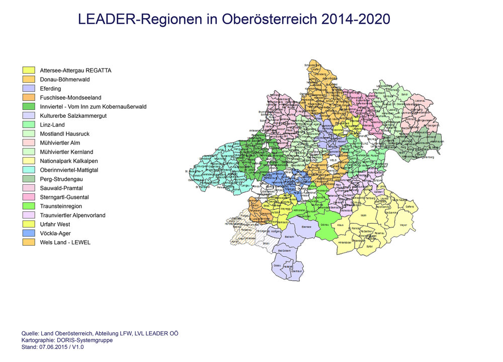Bild vergrößern: 20 LEADER-Regionen 20 LEADER-Regionen