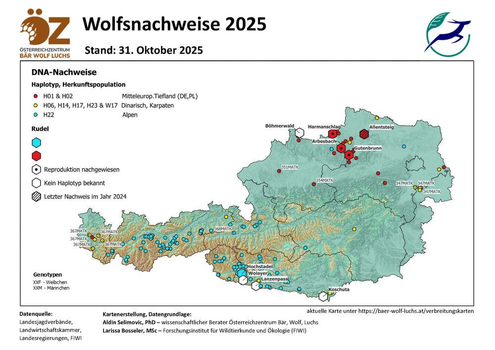 Wolfsnachweise 31.10.2025