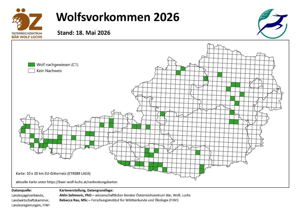Wolfsvorkommen Stand 18.05.2026