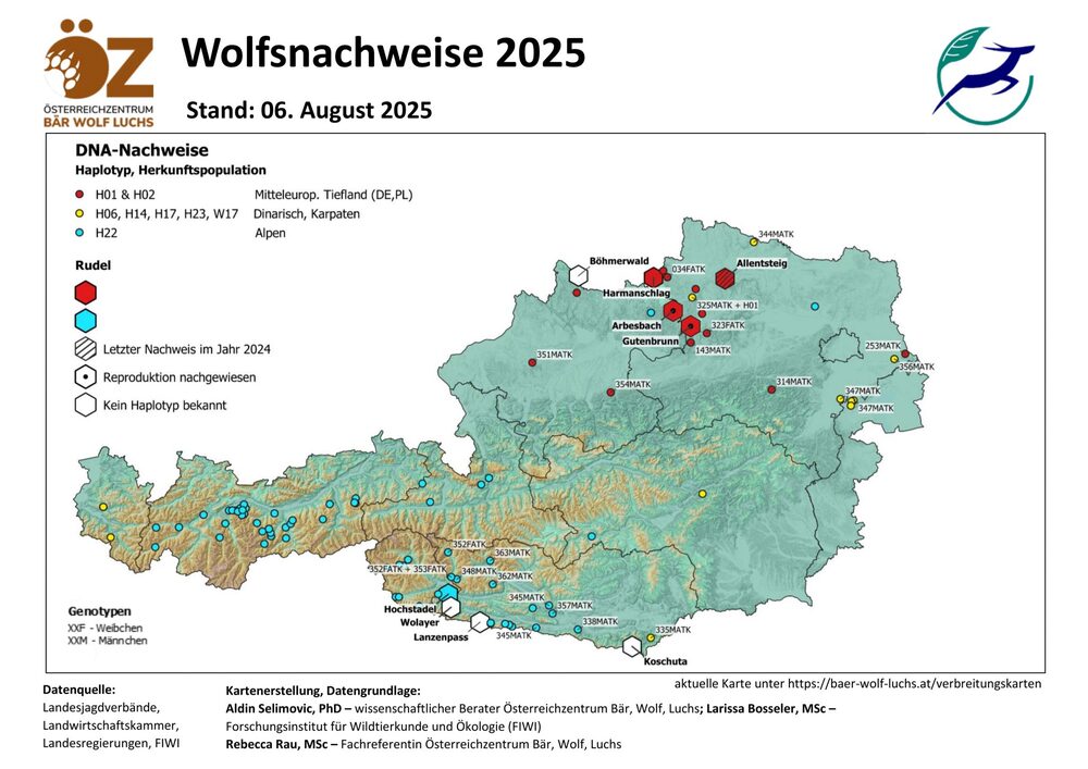 Wolfsnachweise 06.08.2025