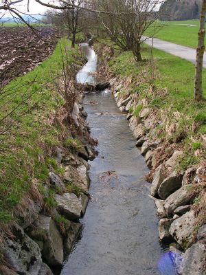 Regulierter Abschnitt des Mühlbergerbaches. 