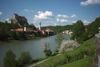 Blick über die Salzach auf die Burganlage Burghausen 