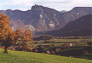 Blick vom Grasberg Richtung Viechtau und Traunkirchen 