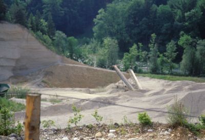 Schottergrube unmittelbar am Traunfluss gelegen