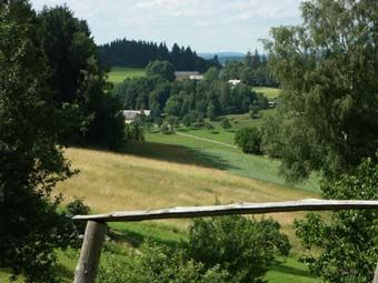 Hochlagenlandschaft auf der Haid bei Hirschbach, mit Spätmahdwiese.