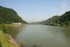 Der Donaudurchbruch bei Linz (Liner Pforte) mit den Urfahrwänd (rechts) und den Linzerwänd (links)