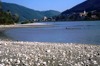 Die mittlerweile durch das Hochwasser des Jahres 2002 wieder weitgehend weggespülten Schotterbönke bei Engelhartszell 