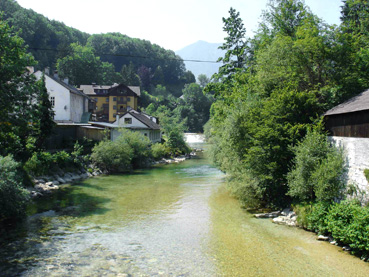 Ischl stark verbaut im Stadtgebiet von Bad Ischl 