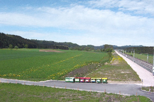 Intensiv genutztes Terrassenfeld der Vöckla bei Pöring