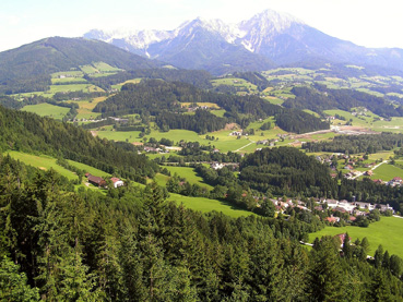 Kulturlandschaft um Mitterweng vom Wurbauerkogel aus gesehen