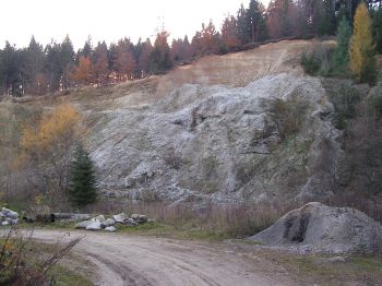 Steinbruch, derzeit stillgelegt, im Kobernaußerwald.