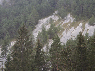 Schutthalden, Steinwand