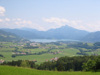 Beckenlandschaft zwischen Irrsee und Mondsee mit Blick auf den Schafberg