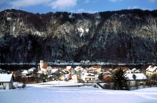 Donauleiten bei Engelhartszell im Winter 2003