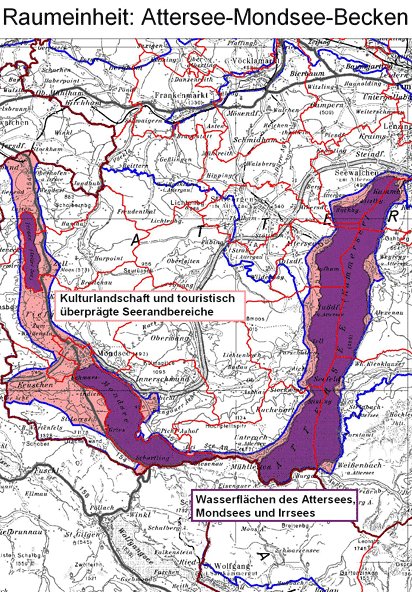 Karte: Raumeinheit Attersee-Mondsee-Becken
