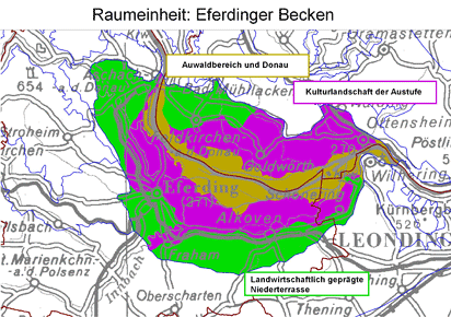 Karte: Raumeinheit Eferdinger Becken