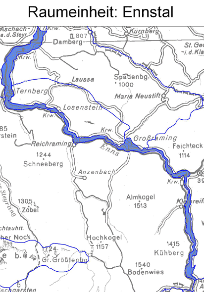 Karte: Raumeinheit Ennstal