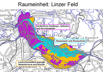 Karte: Raumeinheit Linzer Feld