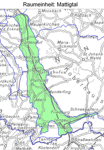 Karte: Raumeinheit Mattigtal