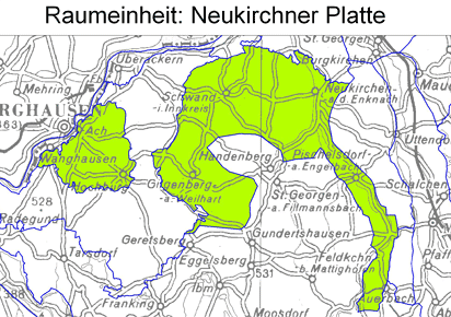Karte: Raumeinheit Neukirchner Platte