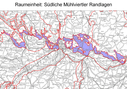 Karte: Raumeinheit Südliche Mühlviertler Randlagen