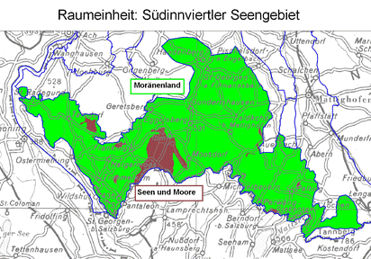 Karte: Raumeinheit Südinnviertler Seengebiet