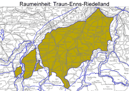 Karte: Raumeinheit Traun-Enns-Riedelland