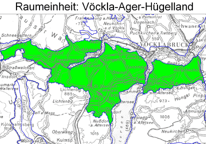 Karte: Raumeinheit Vöckla-Ager-Hügelland