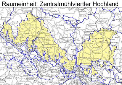 Karte: Raumeinheit Zentralmühlviertler Hochland