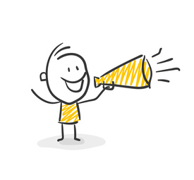 Strichmännchen mit Megaphon