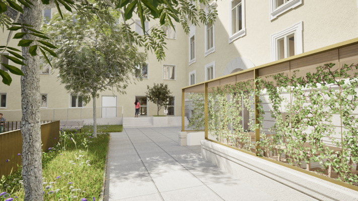Visualisierung Bauprojekt: Eingang Schauspieler-Kantine