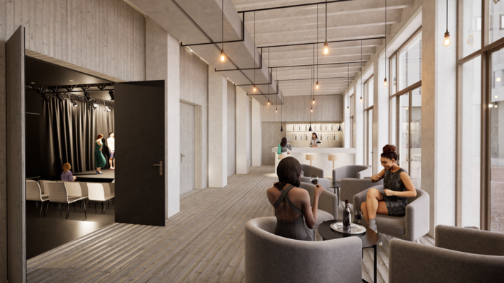 Visualisierung Bauprojekt: Foyer Studiobühne