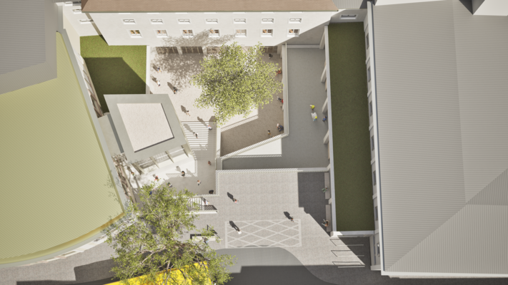 Visualisierung Bauprojekt: Innenhof Lessingstraße