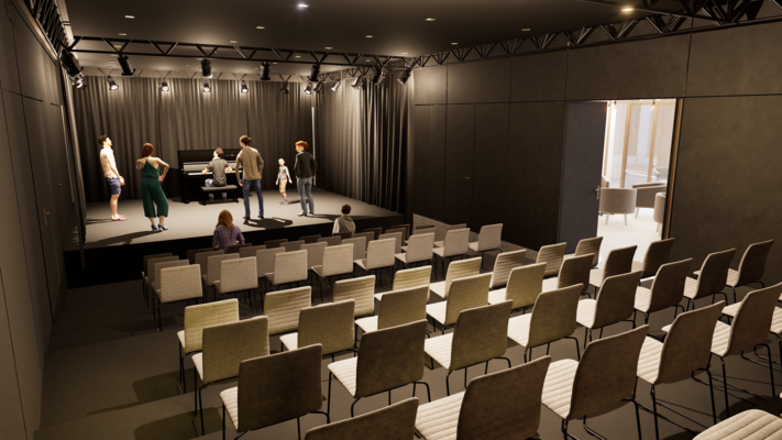 Visualisierung Bauprojekt: Studiobühne