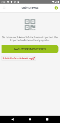 MeinOÖ App: Noch keine Nachweise importiert